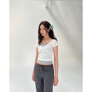 JANET STUDIO • Quần thun nỉ ống loe Xám