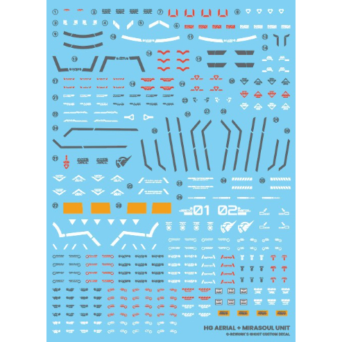 [Ghost ] Tổng hợp Decal nước mô hình Gundam Aerial Mirasoul Unit + Lfrith + Michaelis + Zaku MS