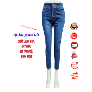 quần jean nữ lưng siêu cao 2 cúc 3 cúc và 4 cúc, quần bò nữ đai siêu cao cực hot có size đại giãn t5