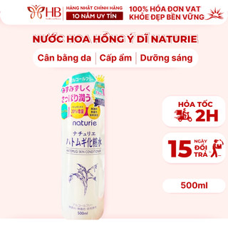 Nước hoa hồng ý dĩ Naturie Hatomugi Nhật 500ml, Toner cân bằng da cấp ẩm làm trắng da chiêt xuât ý dĩ Nhật Bản, Mẫu mới