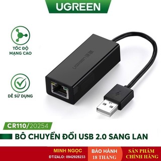 Cáp chuyển usb sang lan rj45 10/100mbps, chip axis88772 ugreen 20254 cr110 - hàng chính hãng