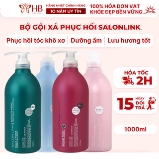 Dầu gội SalonLink, bộ dầu gội xả Salon Link Nhật Bản, gội xả 2 in 1, dầu gội đầu siêu dưỡng phục hồi tóc chai 1000ml