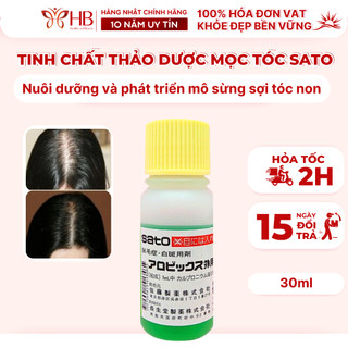 Tinh chất thảo dược kích thích mọc tóc SATO Nhật Bản 30ml, chiết xuất thảo dược, hỗ trợ mọc tóc dày, mềm mượt, bóng khỏe