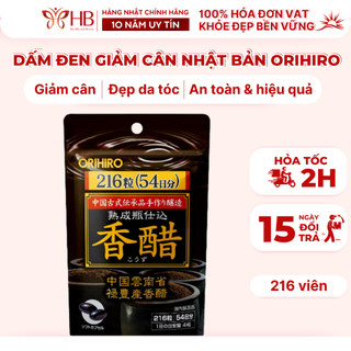 Dấm đen giảm cân Nhật Bản Orihiro túi 216 viên, viên uống giấm đen Orihiro giảm béo