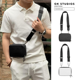 Túi đeo chéo nam ZAR Sling Bag hộp vuông cứng cắp vải saffiano dệt cao cấp chống nước sang trọng thời trang ZAR04
