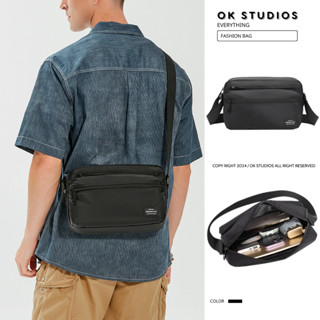 Túi đeo chéo nam vải oxford nhiều ngăn chống nước đựng vừa ipad thời trang trẻ trung form túi basic OK064