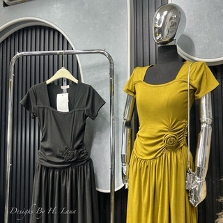 ĐẦM DÁNG XOÈ ĐÍNH HOA CHẤT ZIP