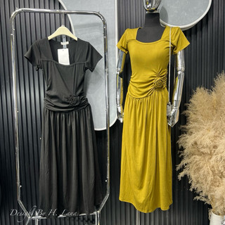 ĐẦM DÁNG XOÈ ĐÍNH HOA CHẤT ZIP