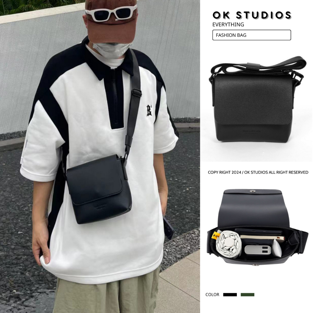 Túi đeo chéo nam da pu siêu dày chống nước form túi messenger ngăn chứa lớn tiện lợi thời trang đi học đi chơi OK023