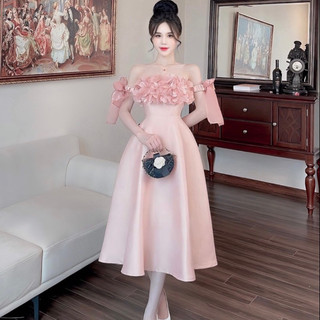 Váy tapta rớt vai phối nơ