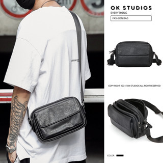 Túi đeo chéo nam, túi nam đeo chéo da pu siêu sợi cao cấp chống nước có 4 ngăn chứa tiện lợi thời trang công sở OK015
