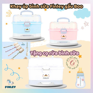 [TẶNG CỌ RỬA BÌNH] Khay úp bình sữa Finley gấu Boo 2 van FL-0148 tiện lợi, dễ vệ sinh, họa tiết dễ thương cho bé