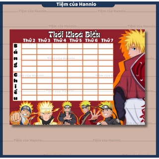 Thời Khóa Biểu In Hình Anime Naruto kích cỡ A5 tiện lợi đồ dụng học tập