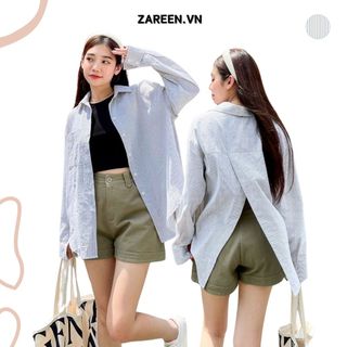 Zareen | áo sơ mi sọc tay dài basic zareen som64