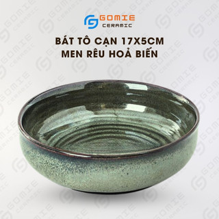 Bát Tô Cạn Men Rêu 17x5cm - Tô Cạn Men Rêu - Gốm Sứ Cao Cấp Bát Tràng