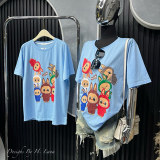 ÁO PHÔNG XANH DƯƠNG LABUBU 7CON