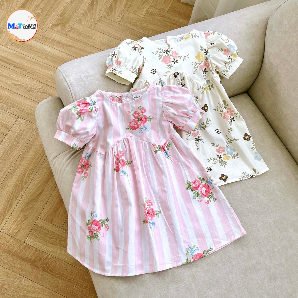 VÁY BÉ GÁI EO CONG HOA THÔ LỤA - MT1003