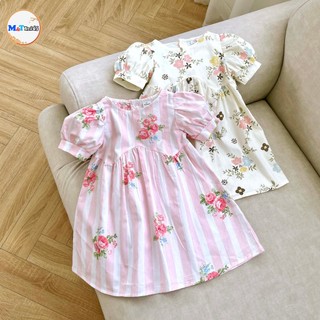 Váy bé gái eo cong hoa thô lụa - mt1003