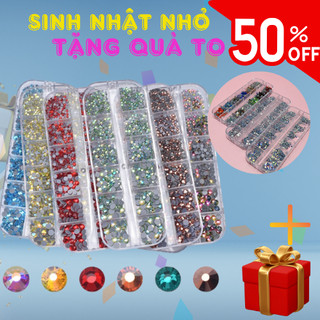 Đá gắn móng, đá khay chân lưới đính nail mix size đá chân keo Chanh Nail Sáng không bon chân