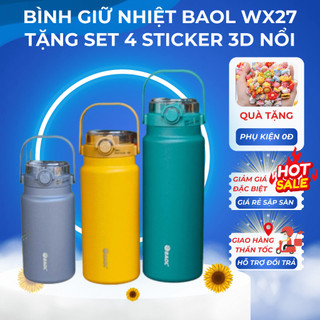  Bình giữ nhiệt BAOL WX27 Inox 304 cao cấp dung tích 1050 1300 1500ml bình giữ nhiệt nóng lạnh có quai xách và ống hút 