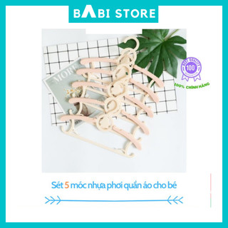 Sét 5 móc nhựa phơi quần áo cho bé