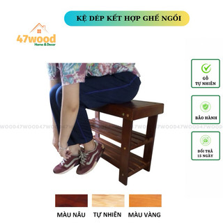 Ghế ngồi kết hợp kệ dép 47wood -  Ghế để hành lang