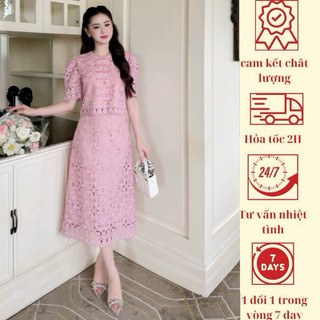 Set Váy Thiết Kế Ren 2 Lớp Nhẹ Nhàng Tiểu Thư Phù Hợp Đi Chơi, Đi Tiệc -THE HANA
