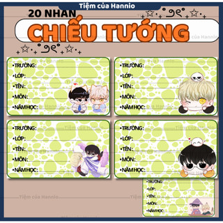 20 Nhãn vở in hình Chiếu tướng kích thước 7.4x4.2cm
