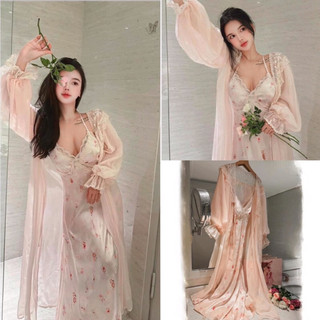 ❤️hàng quảng châu❤️set choàng+váy 2s cổ v dáng dài tiểu thư lyly_thanhhien997_lụa satin cao cấp b1b021.