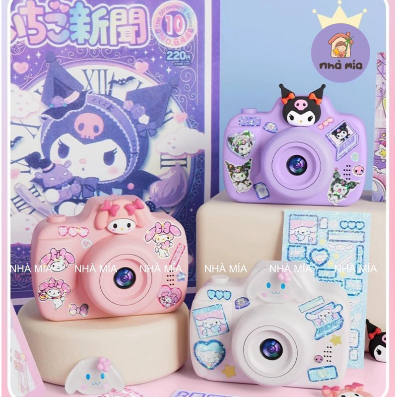 [Tặng thẻ nhớ 16G]Máy ảnh chính hãng Kuromi melody cho bé chụp ảnh siêu nét, máy ảnh kuromi hottrend 2024 tặng thẻ nhớ