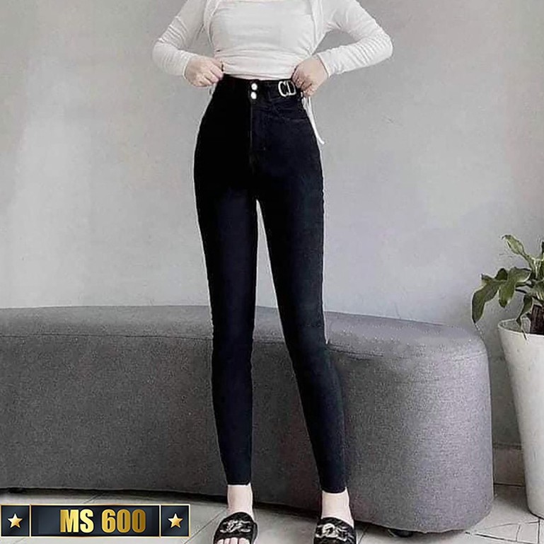 Quần jean nữ 9 tấc màu trắng co giãn lưng cao dáng ôm body anhkhoi68_shop ms503