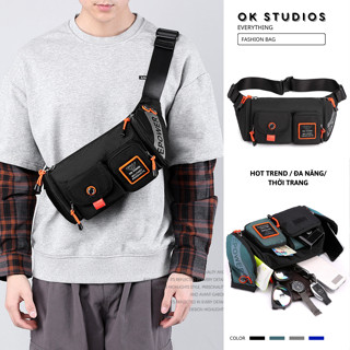 Túi bao tử đeo chéo nam OK STUDIO túi bao tử nam đeo hông túi nam chống nước unisex nhiều ngăn thời trang hàn quốc OK086