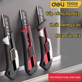 Dao rọc giấy Deli cao cấp lưỡi thép không gỉ SK5