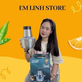 Máy Xay Thịt Cầm Tay Cối Inox Đa Năng 4 Lưỡi Công suất 300W Xay Cua Cá, Tỏi Ớt, Rau Củ Quả