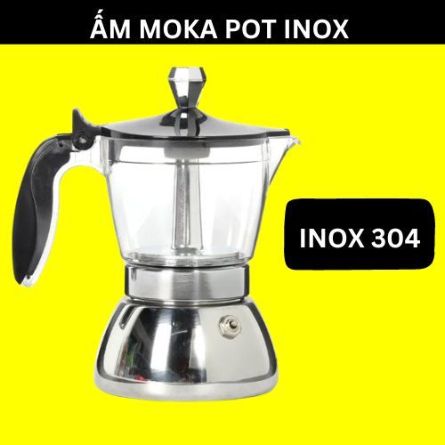 bình ấm pha cà phê cafe moka pot dùng được bếp từ Cà Phê Espresso cà phê kiểu ý