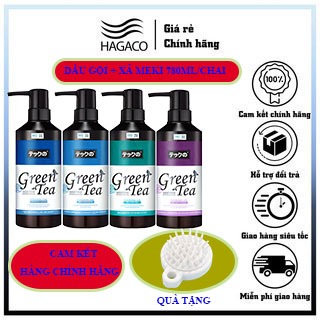  Cặp dầu gội xả trà xanh MEIKI 780ml kiềm dầu cho da đầu và cân bằng độ ẩm phục hồi hư tổn cho tóc 