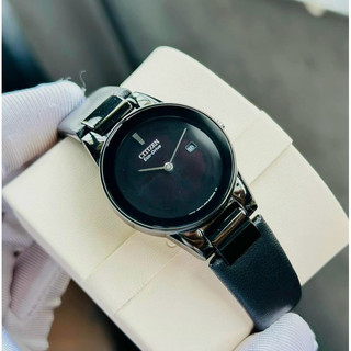 Đồng hồ nữ dây da citizen eco drive ga1055-06e