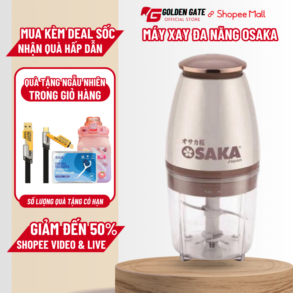 Máy Xay Thịt Đa Năng Osaka Nhật Bản, Máy Xay Cầm Tay , Máy Xay Đá Phiên Bản Mới Công Suất 350W