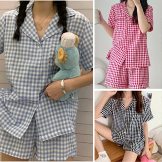 Bộ đồ ngủ pijama nữ cộc tay quần đùi chất lụa Kate Thái mềm mịn màu xám họa tiết gấu quả dâu cute