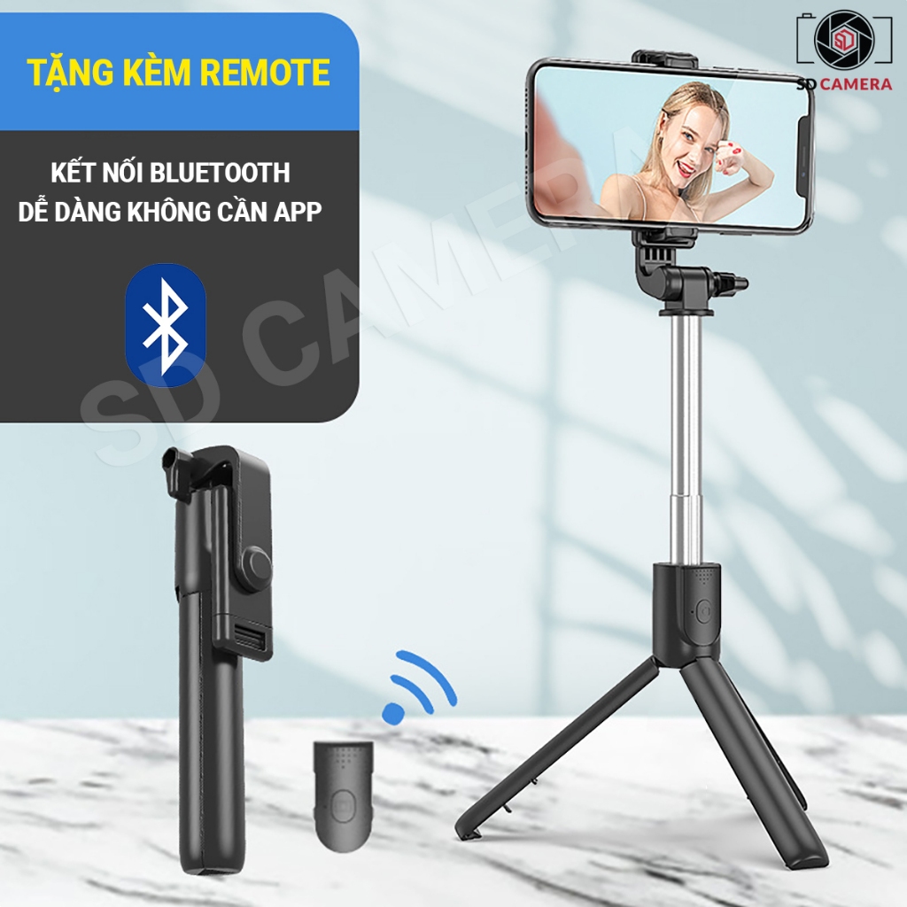 Gậy chụp ảnh Selfie xoay 360 Chân điện thoại Tặng kèm Remote điện thoại loại mới | BigBuy360 - bigbuy360.vn