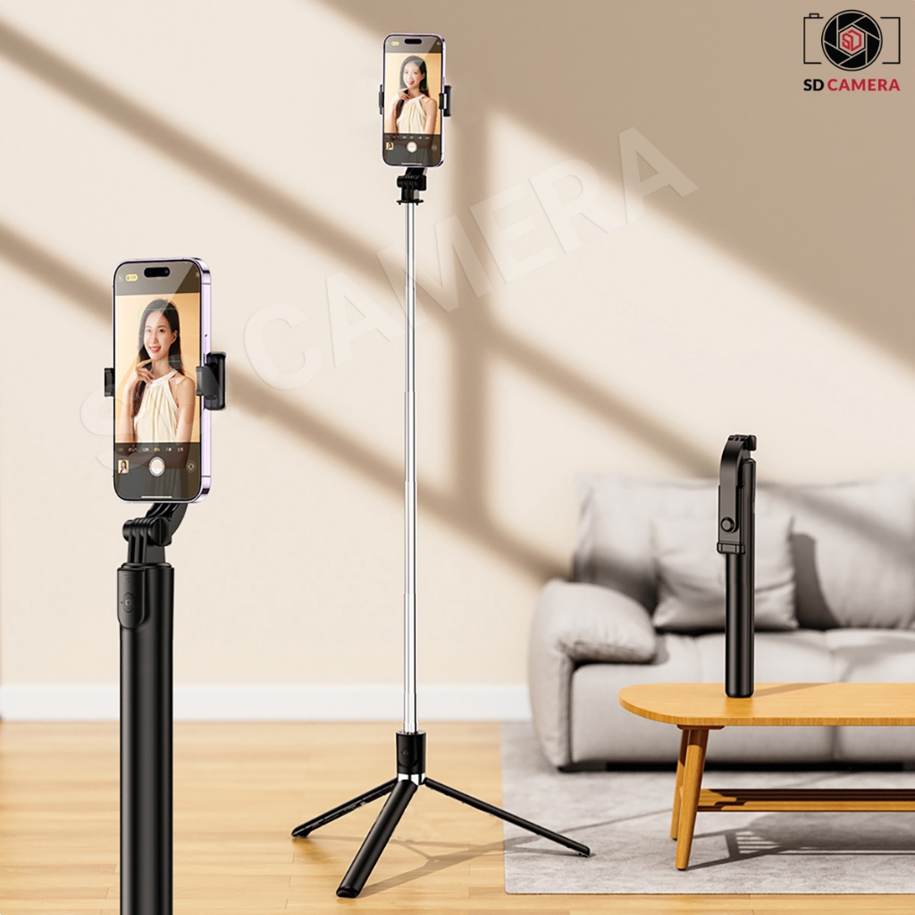 Gậy chụp ảnh Selfie xoay 360 Chân điện thoại Tặng kèm Remote điện thoại loại mới | BigBuy360 - bigbuy360.vn