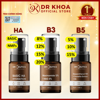 Serum DrCeutics Niacinamide B3, HA Basic, B5 Basic, HA NMFs Cấp Ẩm Phục Hồi Da 30ml/100ml