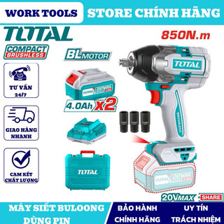 Total máy siết buloong không chổi than dùng pin 20v tiwli2085