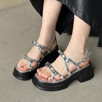 Dép sandal nữ đế cao kết nơ siêu xinh, phối màu hot hit, quai da mềm êm chân SD70