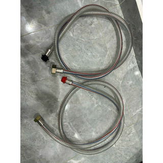 Dây cấp nước máy rửa xe mô tơ nõi inox chống gập loại 1m8
