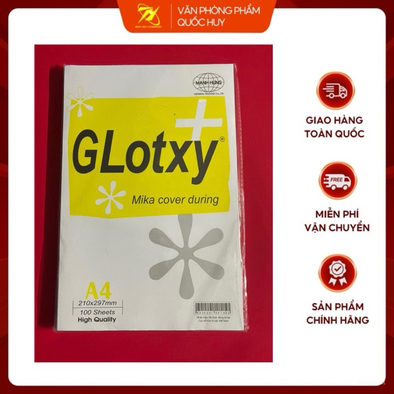 BÌA A4 BÓNG KÍNH, BÌA A4 MEKA,TRUNG, 1 TẬP 100 TỜ - VPP QUỐC HUY.