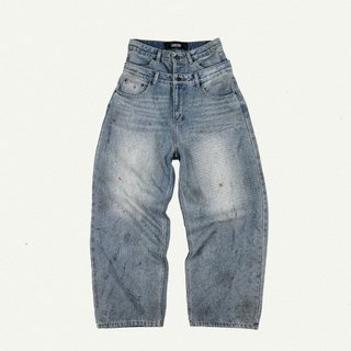 DOUBLE-WAISTED BAGGY JEANS / BLUEROCK