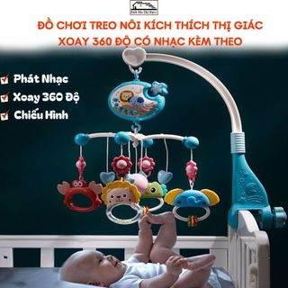 Đồ Chơi Treo Cũi Treo Nôi Cho Bé Xoay 360 Độ Phát Nhạc Kích Thích Thị Giác Giúp Mẹ Trông Em Bé