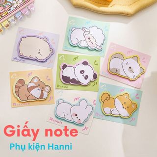 Giấy note ghi chú hình động vật đáng yêu 30 tờ có keo dán dùng để đánh dấu tiện lợi