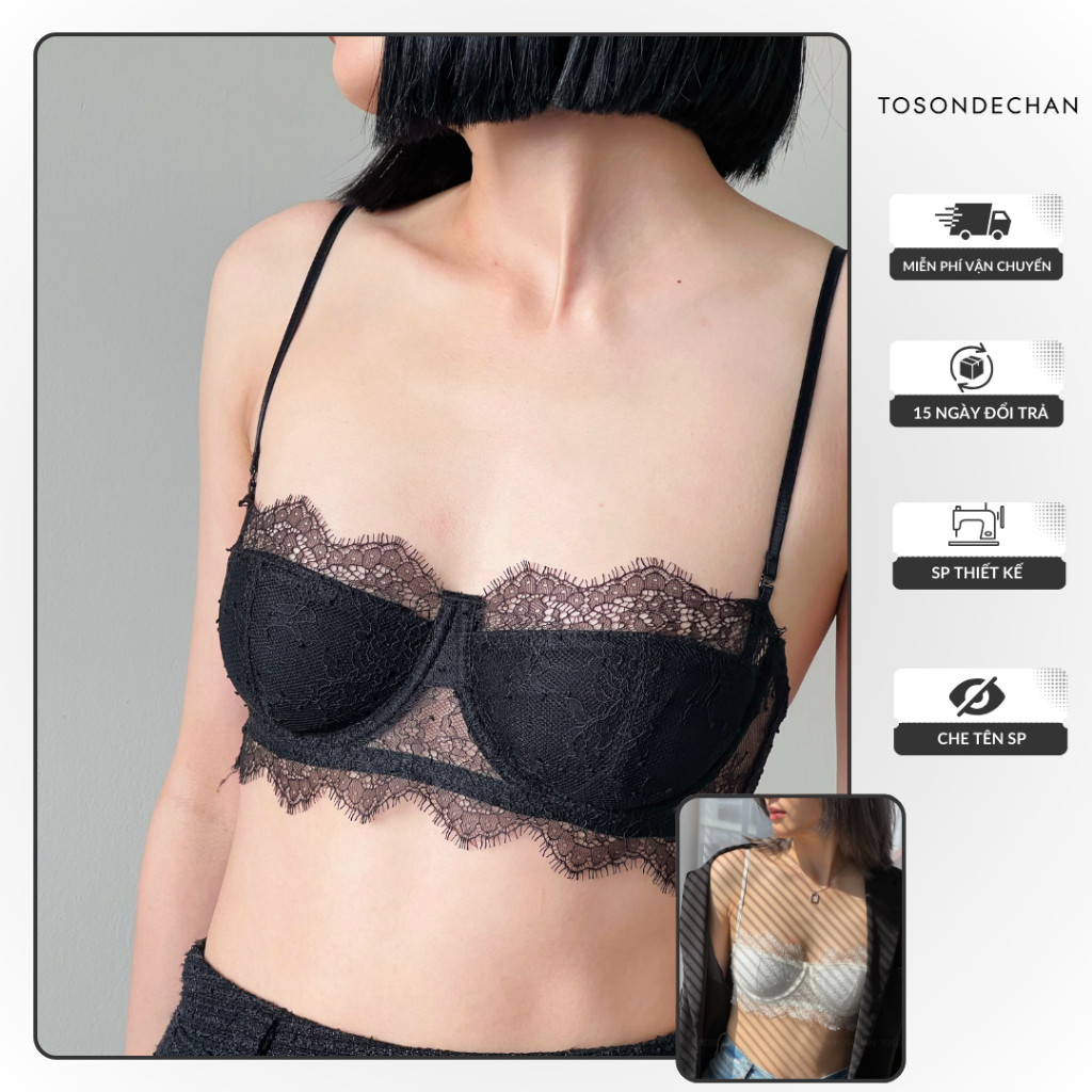 Bộ Đồ Lót Thiết Kế VIAN Cúp Ngang Ren Mi Xinh Xắn TOSONDECHAN Có Gọng (Hình Thật - Che Tên Sản Phẩm) | BigBuy360 - bigbuy360.vn